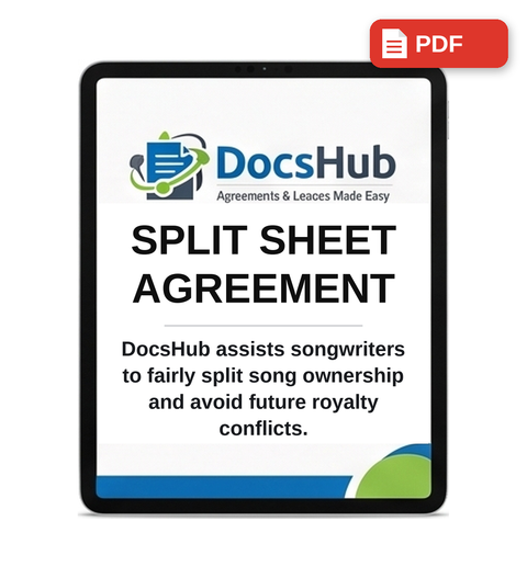 South African Music Split Sheet Agreement Template