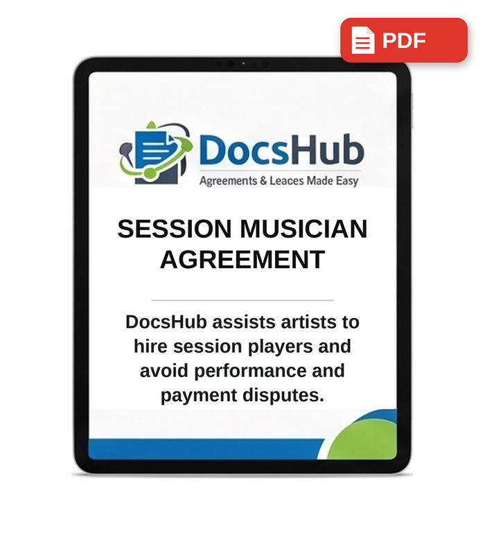 South African Session Musician Agreement Template